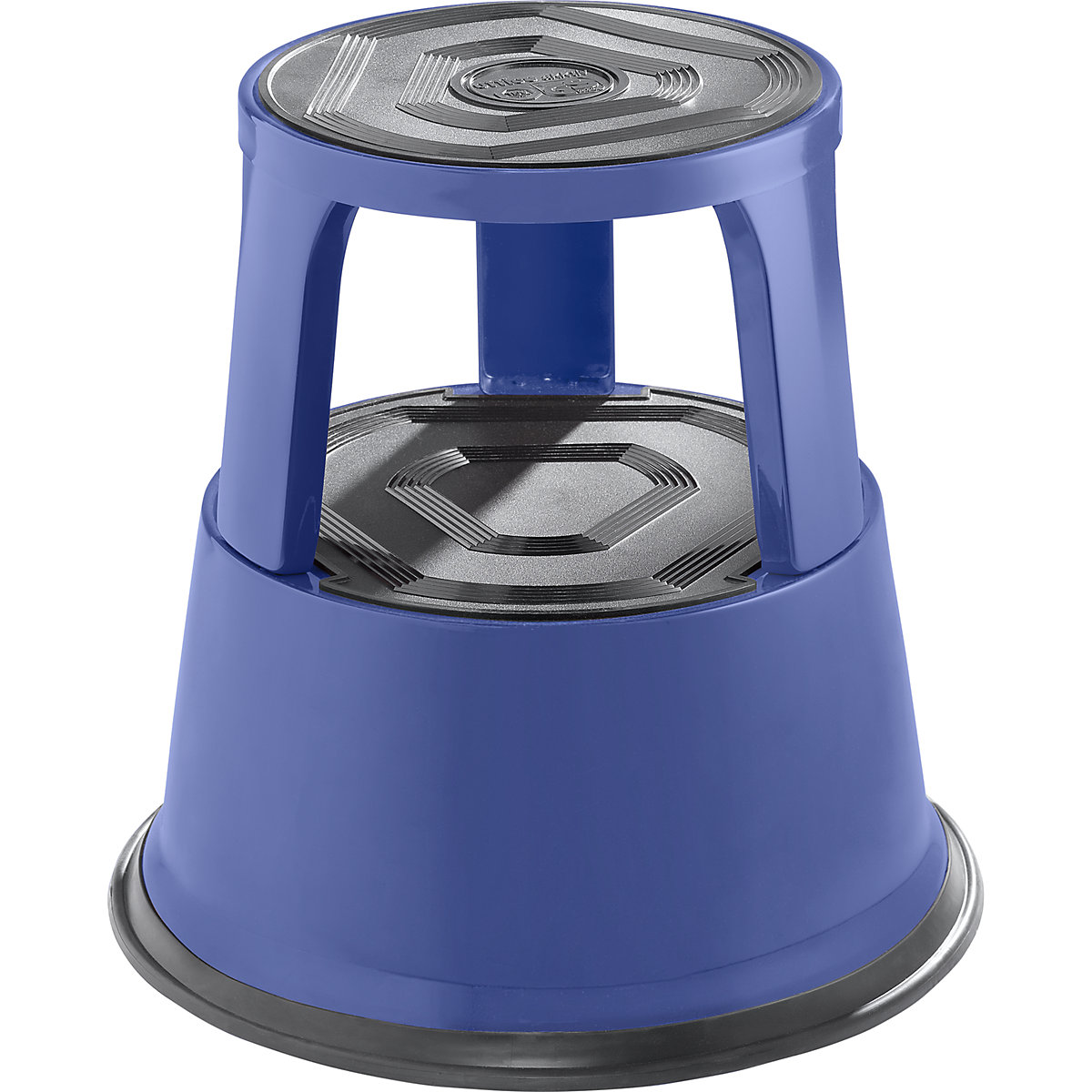 Stolac s kotačima od stabilnog čeličnog lima – eurokraft pro, nosivost 150 kg, visina s opterećenjem 420 mm, u plavoj boji, od 3 kom.-10