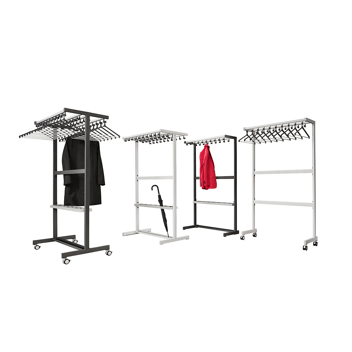 Redni garderobni stalak, jednostrani – eurokraft pro (Prikaz proizvoda 4)-3