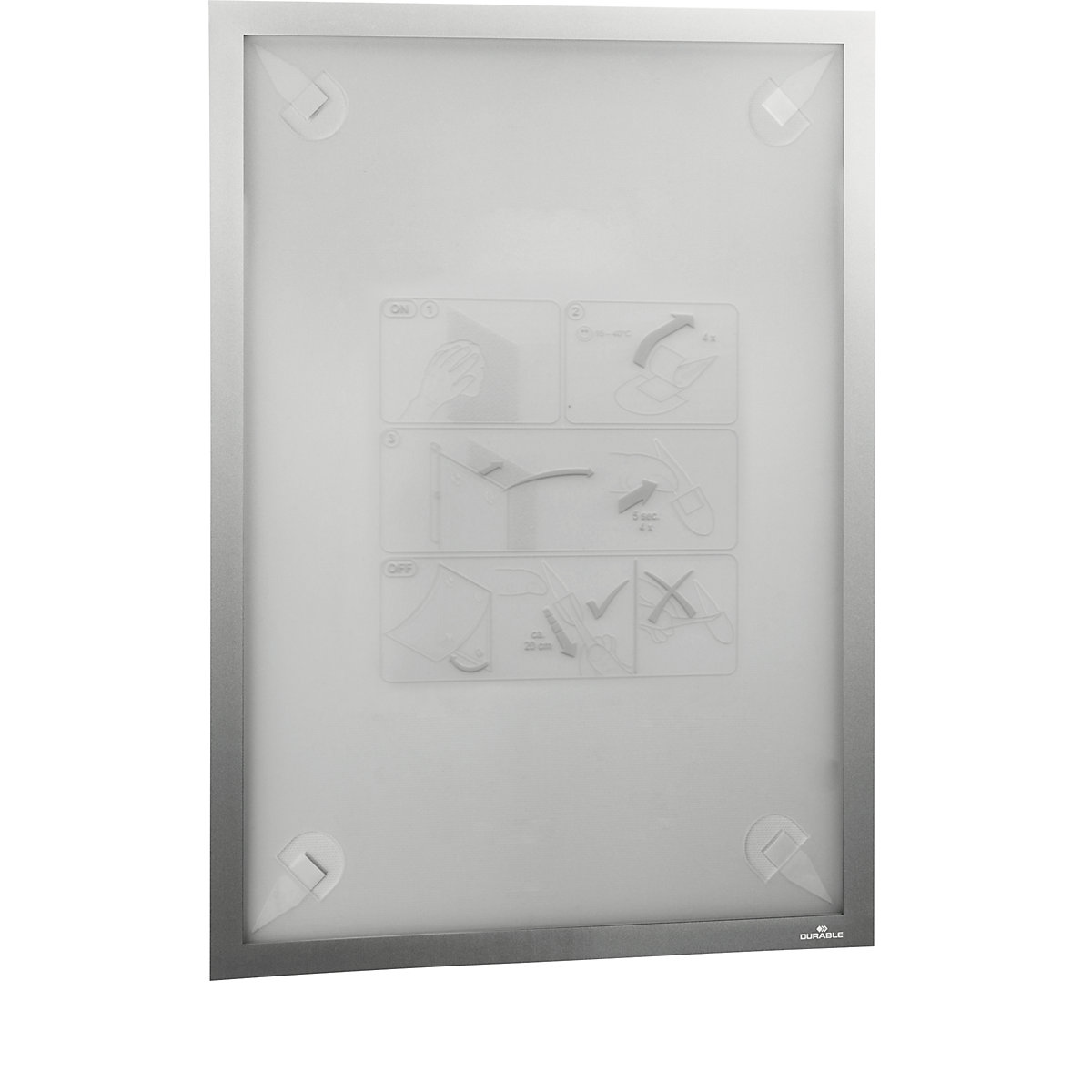 Informativni okvir s podlogom DURAFRAME® WALLPAPER – DURABLE, za osjetljive površine, npr. tapete, za format DIN A3, u srebrnoj boji, pak. po 3 kom.-13