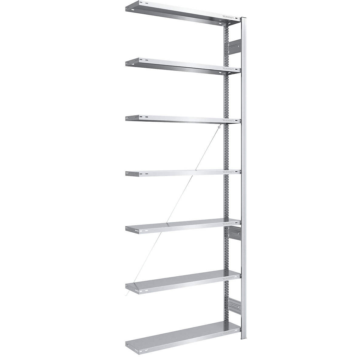 Inhaakstelling, lichte constructie – eurokraft pro, enkelzijdig, h x b x d 3000 x 1000 x 300 mm, verzinkt, aanbouwstelling-169