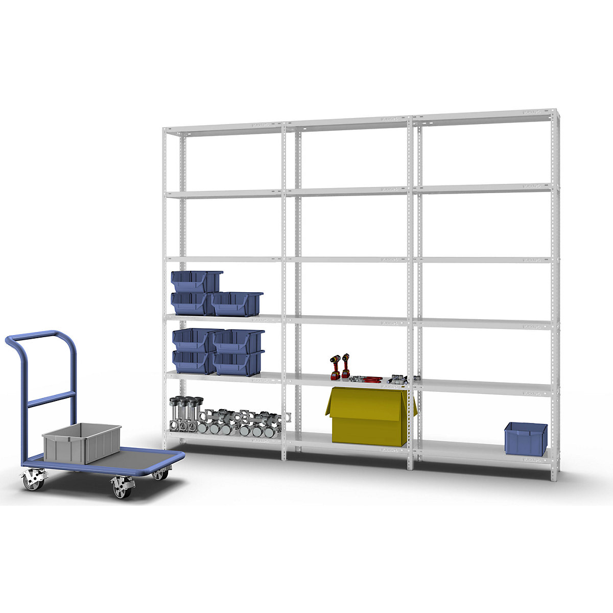 Schroefstelling, lichte constructie, met kunststofcoating – eurokraft pro (Productafbeelding 2)-1