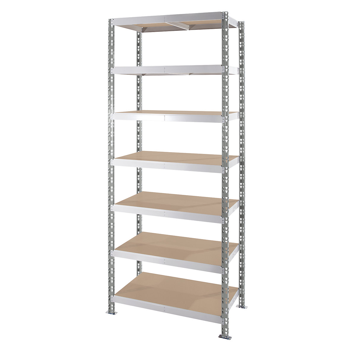 Universele inhaakstelling, legborden van spaanplaat, h x b x d = 2522 x 1050 x 500 mm, basisstelling-1