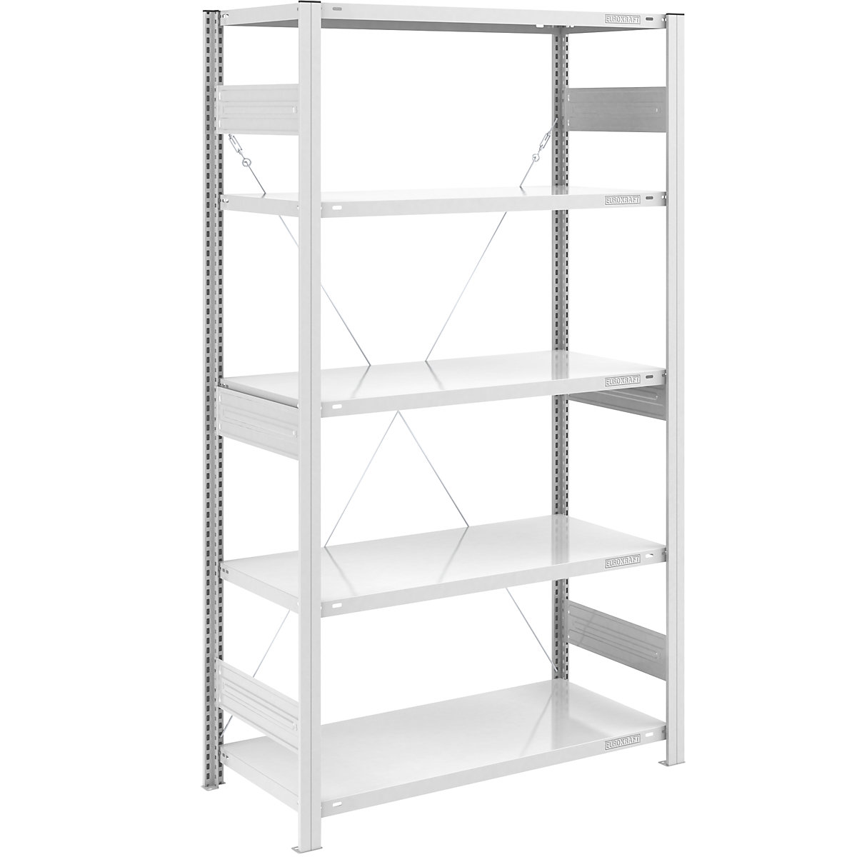 Zwaarlast-inhaakstelling – eurokraft pro, enkelzijdig, h x b x d 2000 x 1000 x 600 mm, grijs, basisstelling-54