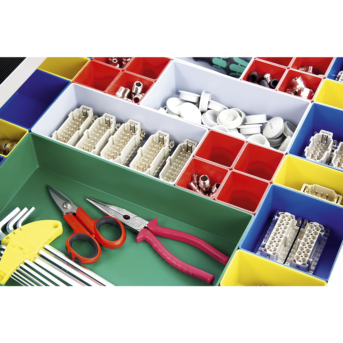 Verrijdbare stelling met magazijnbakken en werkblad (Productafbeelding 5)-4