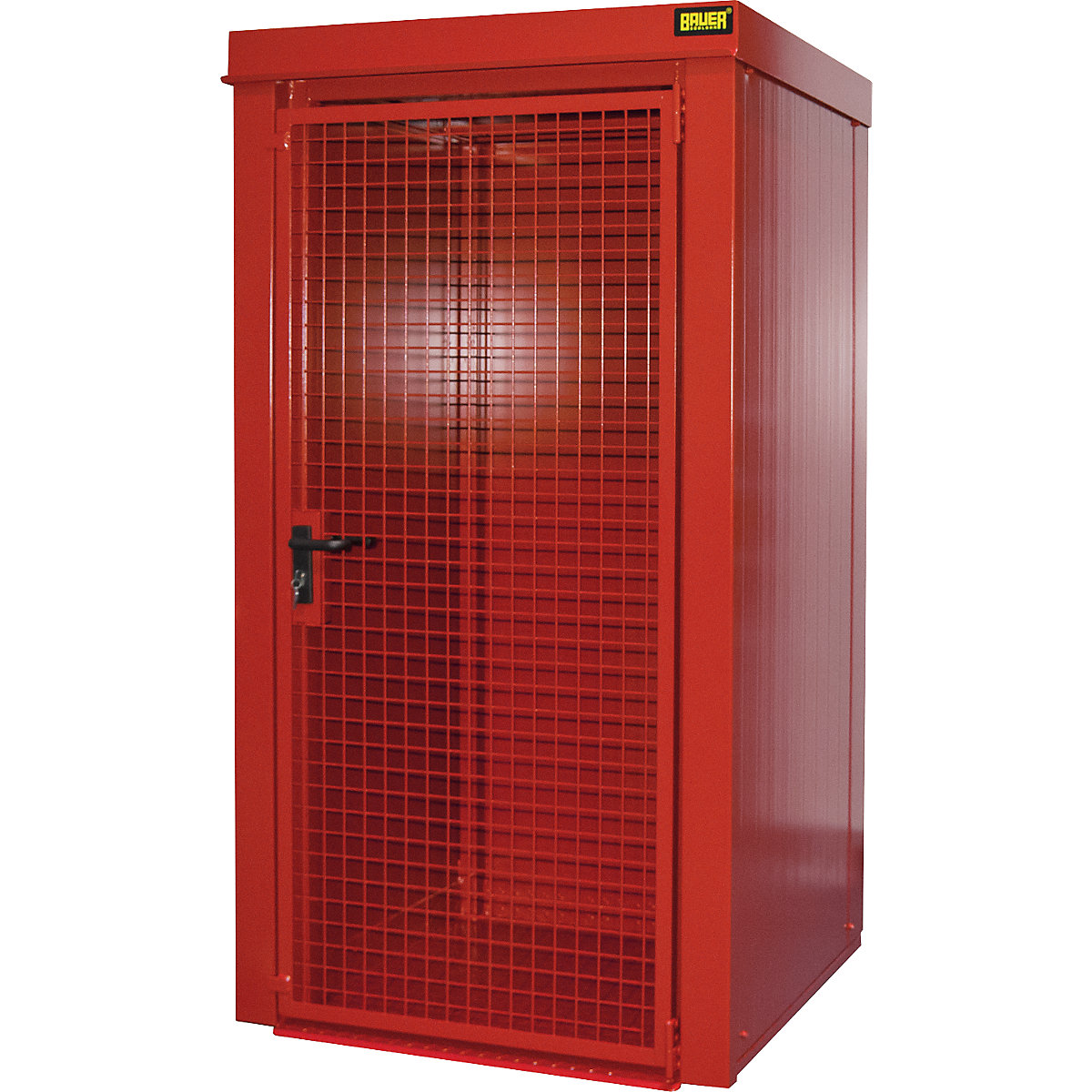 Gasflessencontainer, brandwerend – eurokraft pro, voor 9 flessen met elk Ø 230 mm, rood-4