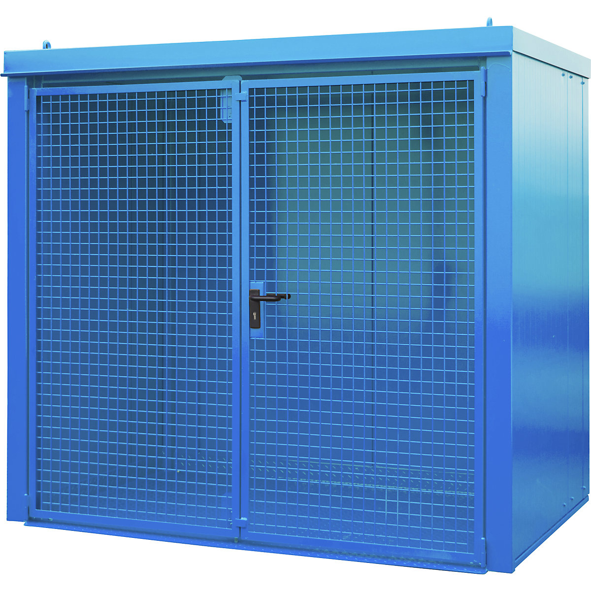 Gasflessencontainer, brandwerend – eurokraft pro, voor 45 flessen met elk Ø 230 mm, blauw-3