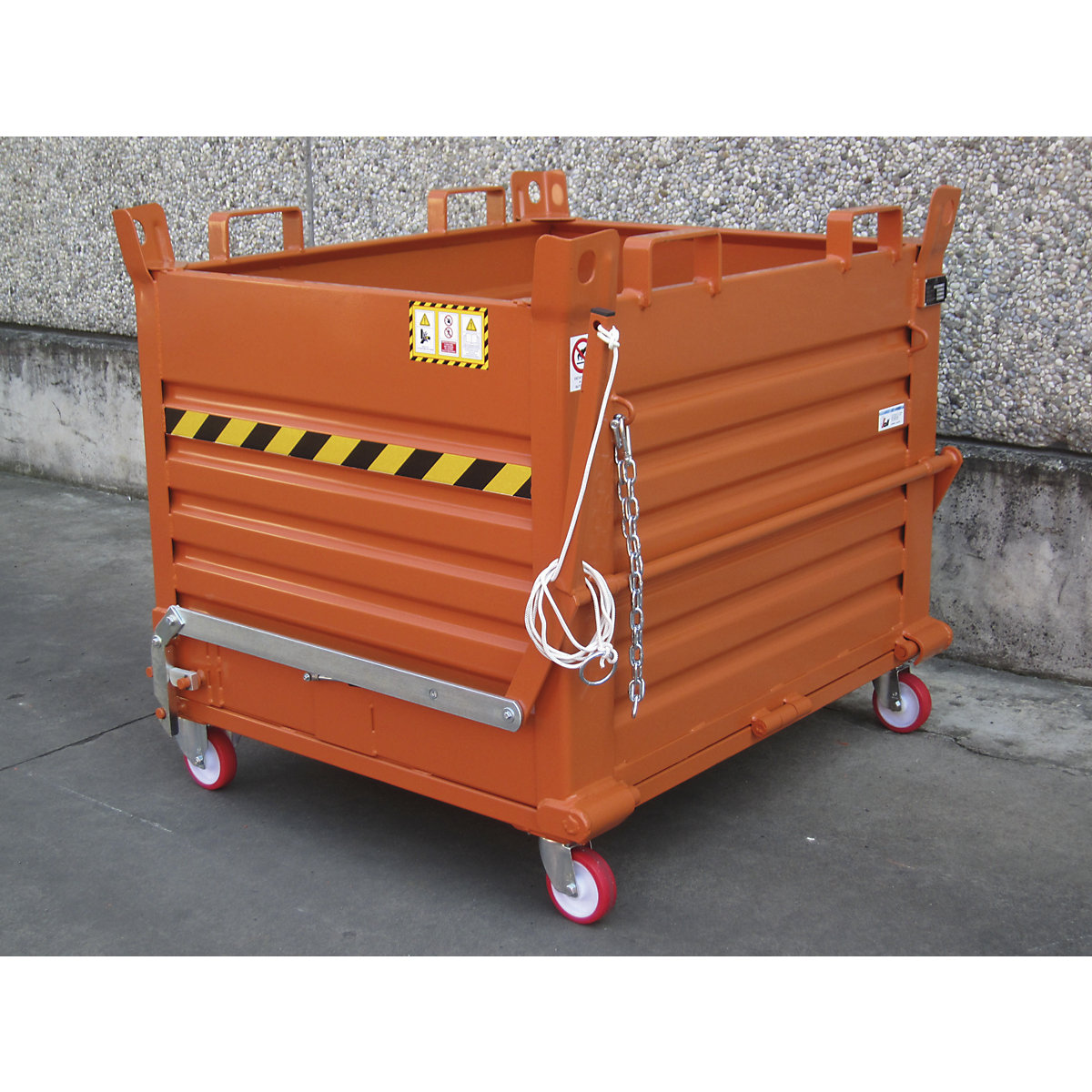 Bodemklepcontainer, inhoud 0,96 m³, met wielen-1