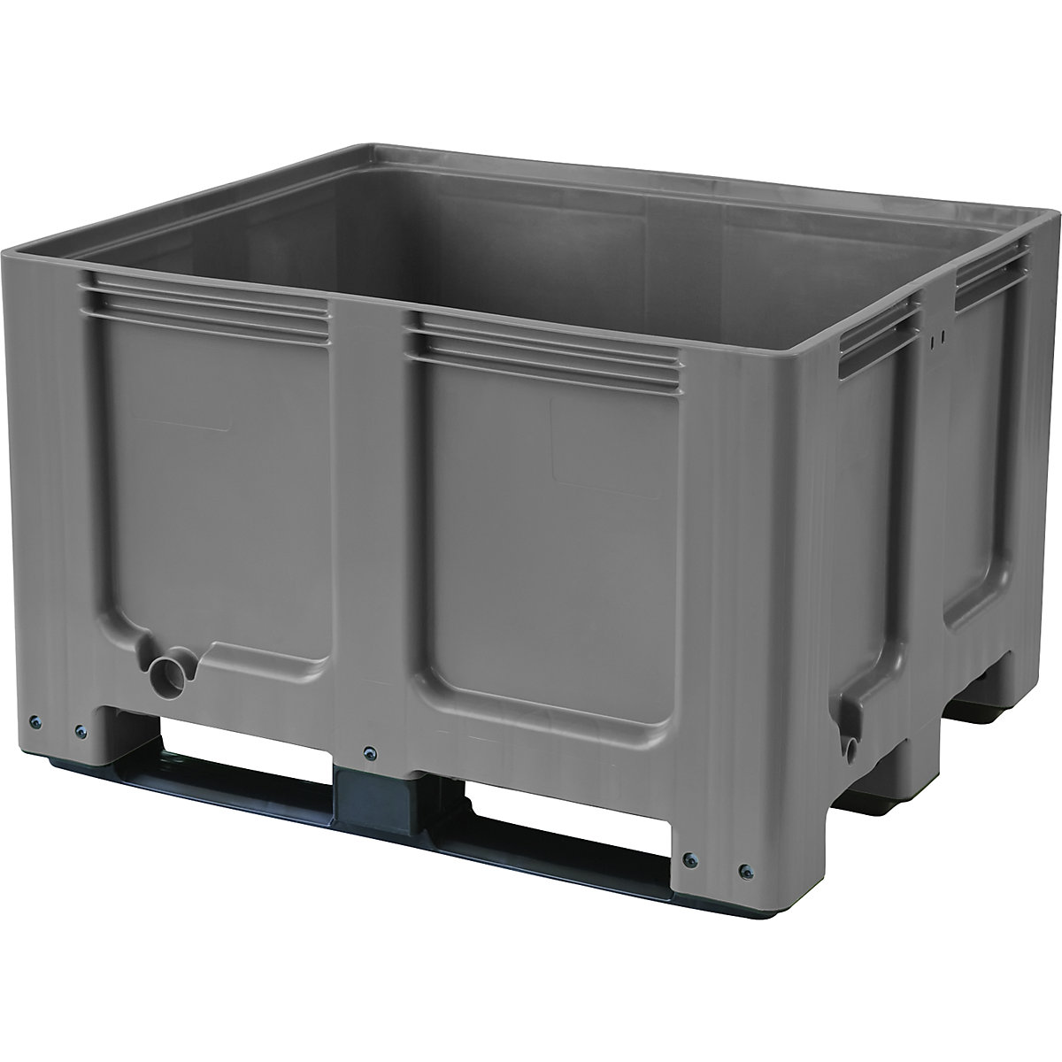 Palletcontainer, van HDPE, l x b x h = 1200 x 1000 x 790 mm, 3 lopers, gesloten, grijs-10