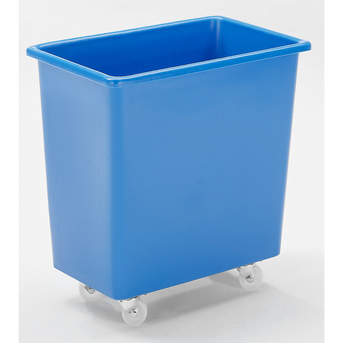 Rechthoekige bak van polyethyleen, verrijdbaar, inhoud 135 liter, blauw-5