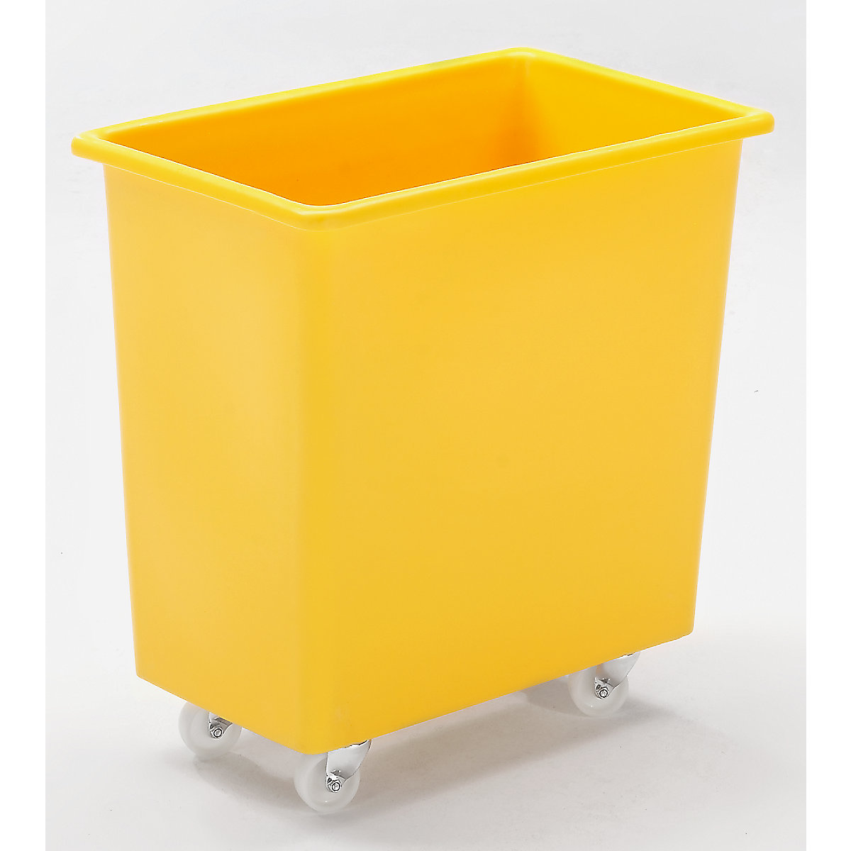 Rechthoekige bak van polyethyleen, verrijdbaar, inhoud 135 liter, geel-4
