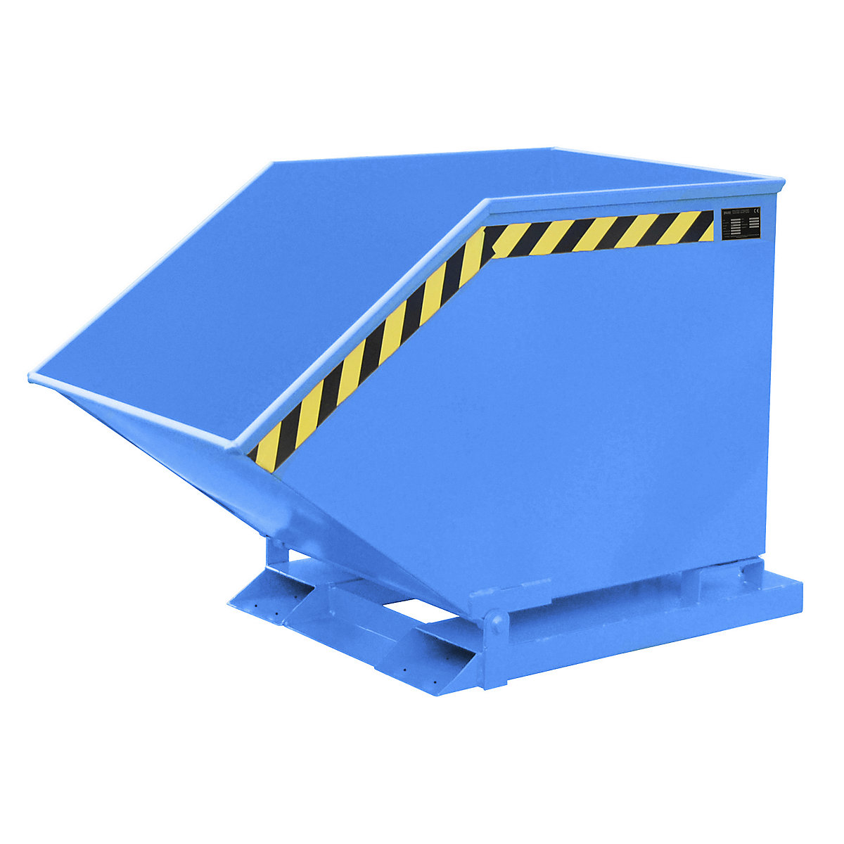 Kiepbak met klapmechanisme – eurokraft pro, kokervormig, inhoud 0,4 m³, blauw RAL 5012-9