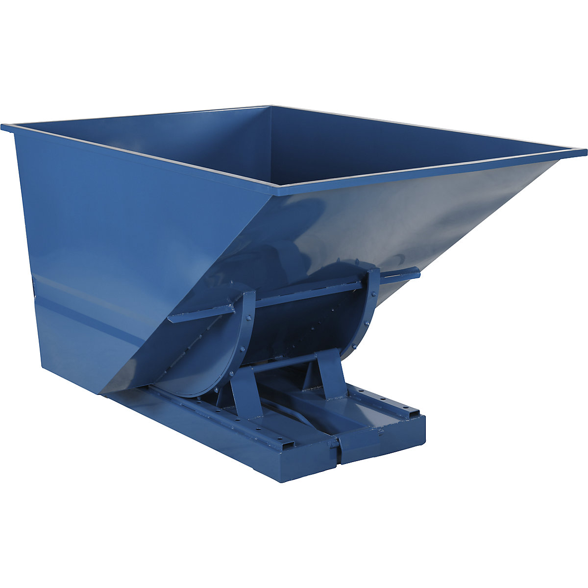 Kiepbak voor lichte goederen, draagvermogen 600 kg, signaalblauw RAL 5005, inhoud 1,1 m³-4