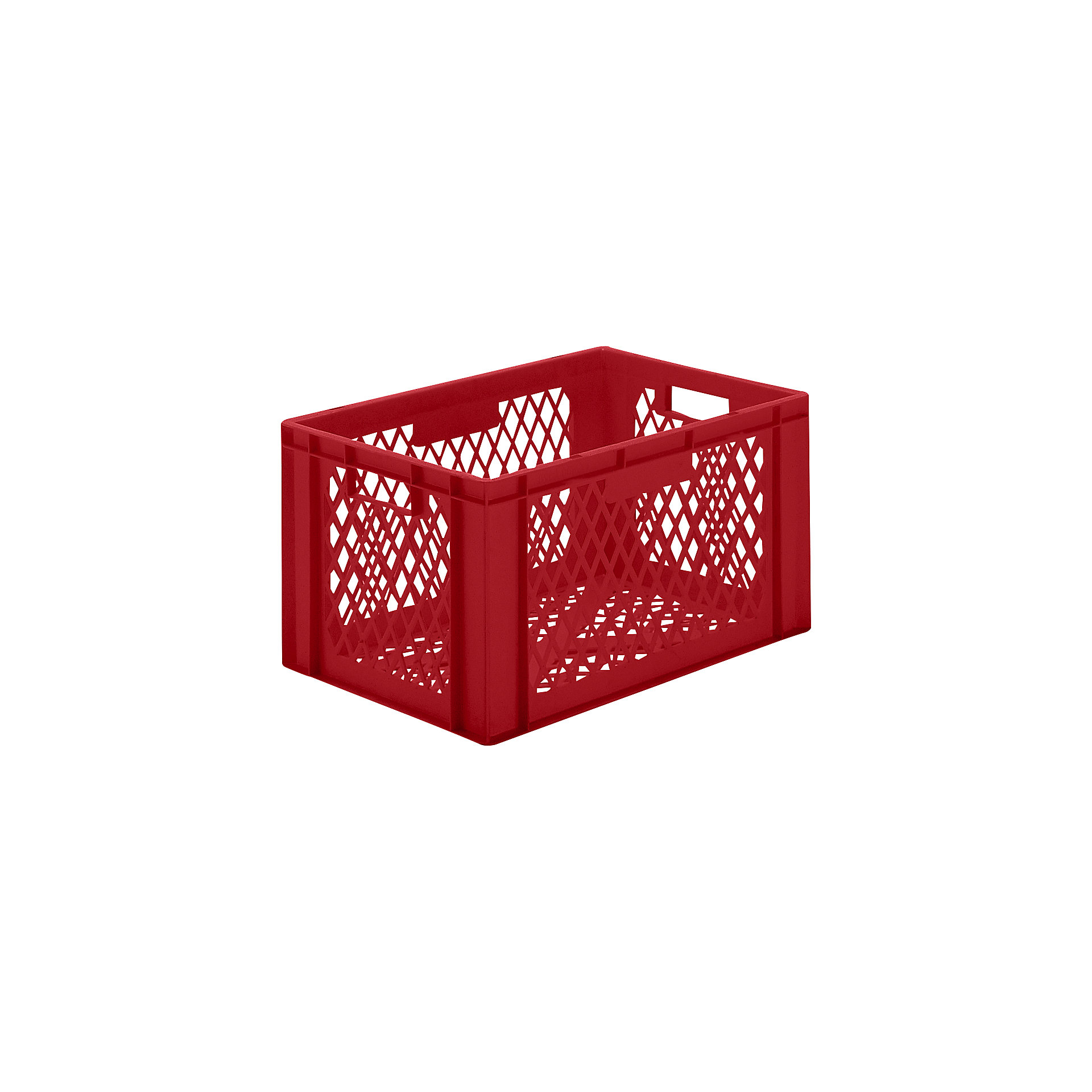Lot De 10 Bacs Euro 600x400x150mm Rouge + Chariot Transport - Boîtes Plastique Empilables Qualité Alimentaire Industrielle