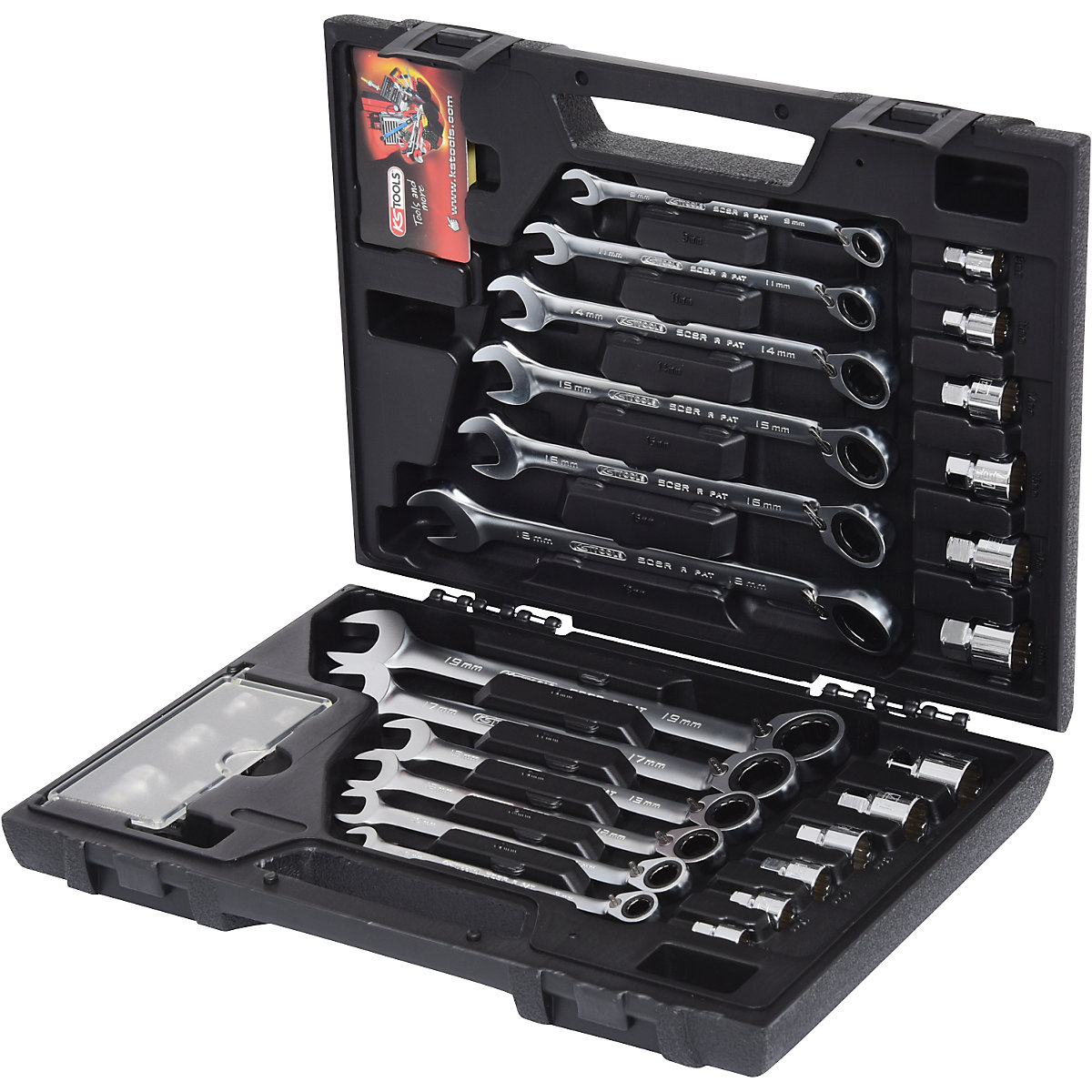 Clé mixte à crans GEARplus RINGSTOP avec adaptateur &ndash; KS Tools