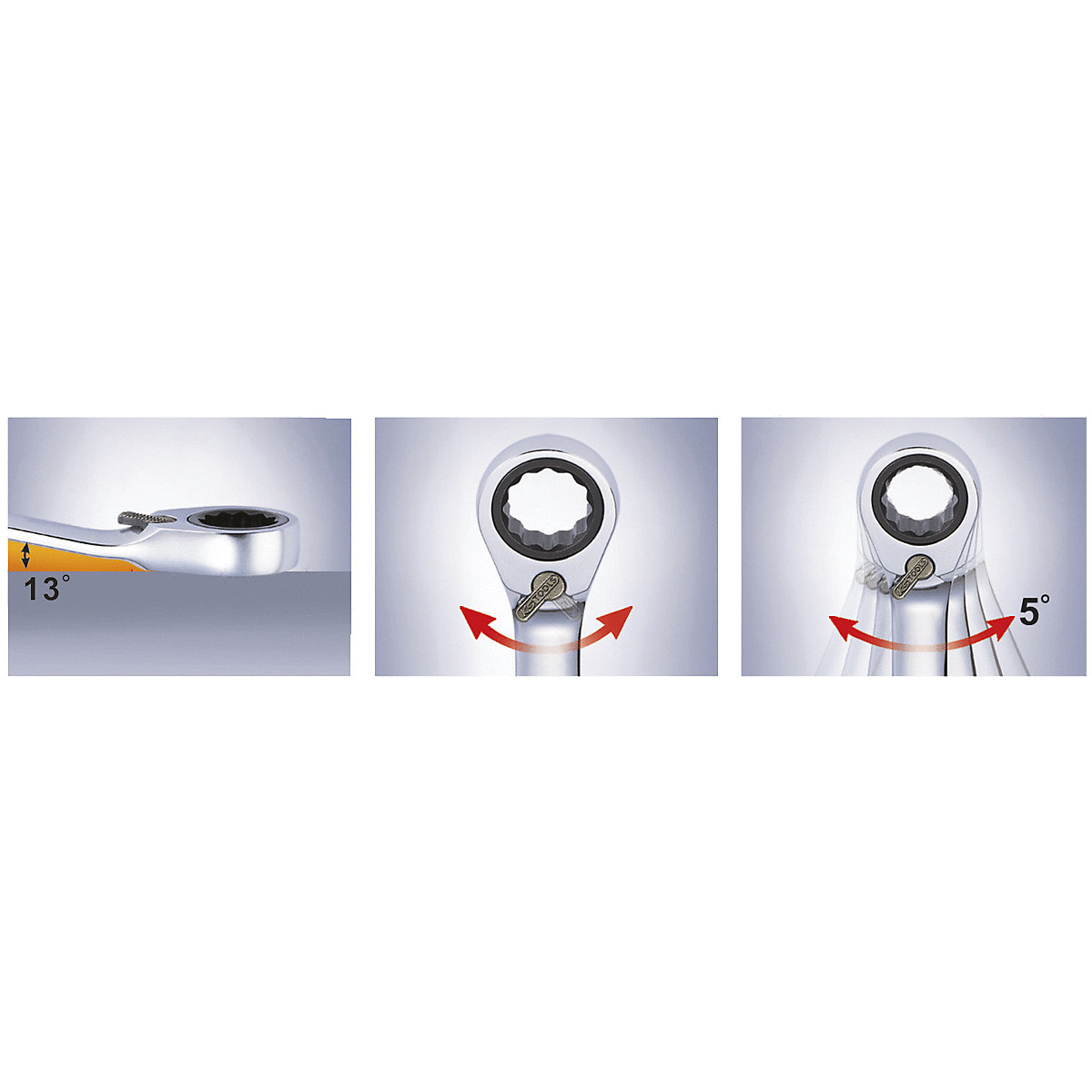 Clé mixte DUO GEARplus, réversible – KS Tools (Illustration du produit 3)-2