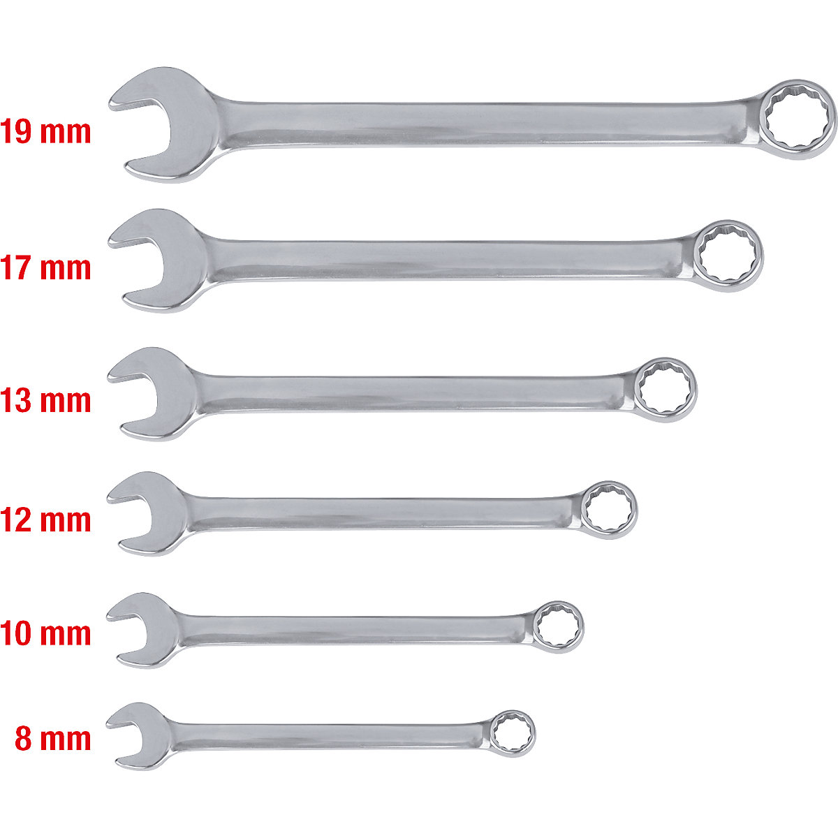 Jeu de clés plates polygonales en acier inoxydable – KS Tools (Illustration du produit 2)-1