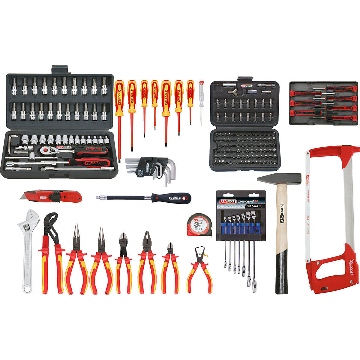 Valise d'électricien Premium Max – KS Tools, 195 éléments, multifonctionnel