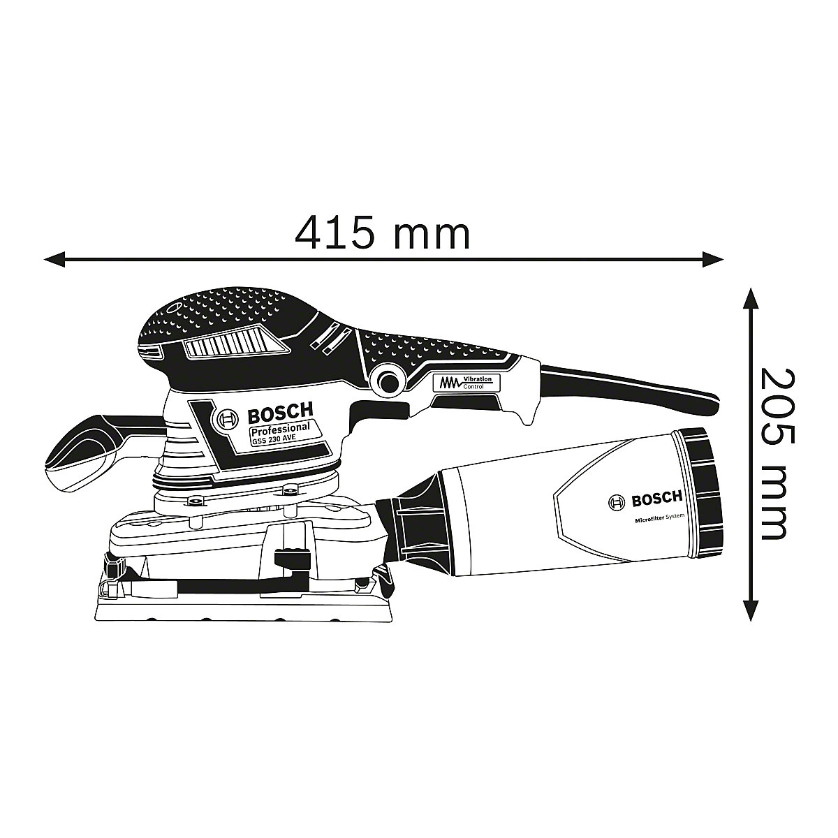Ponceuse orbitale GSS 230 AVE Professional – Bosch (Illustration du produit 4)-3