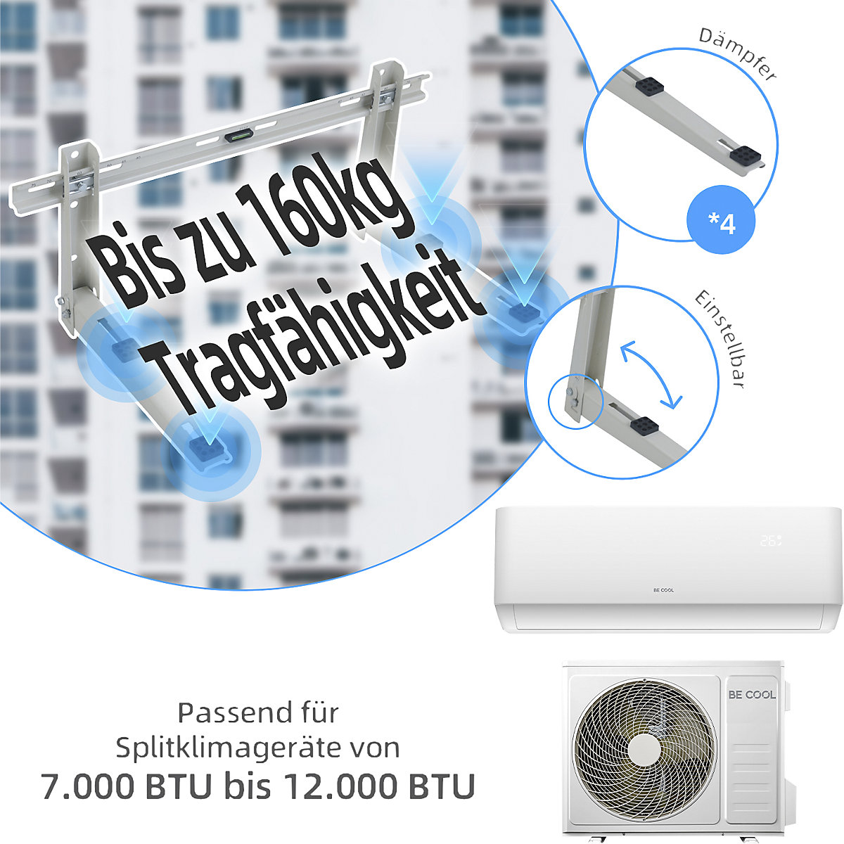 Nástěnný držák pro venkovní jednotku 12000 BTU (Obrázek výrobku 2)-1