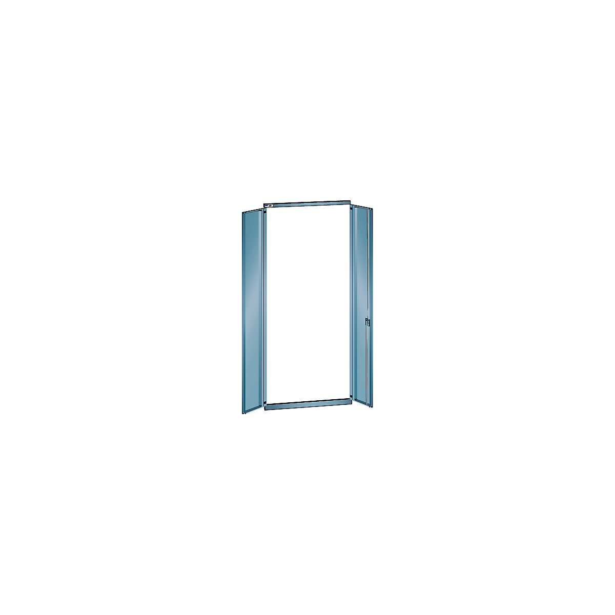 Otočné dveře, ocelový plech – LISTA, pro šířku police 1000 mm, výška 2500 mm, přístavný regál, šedá metalíza