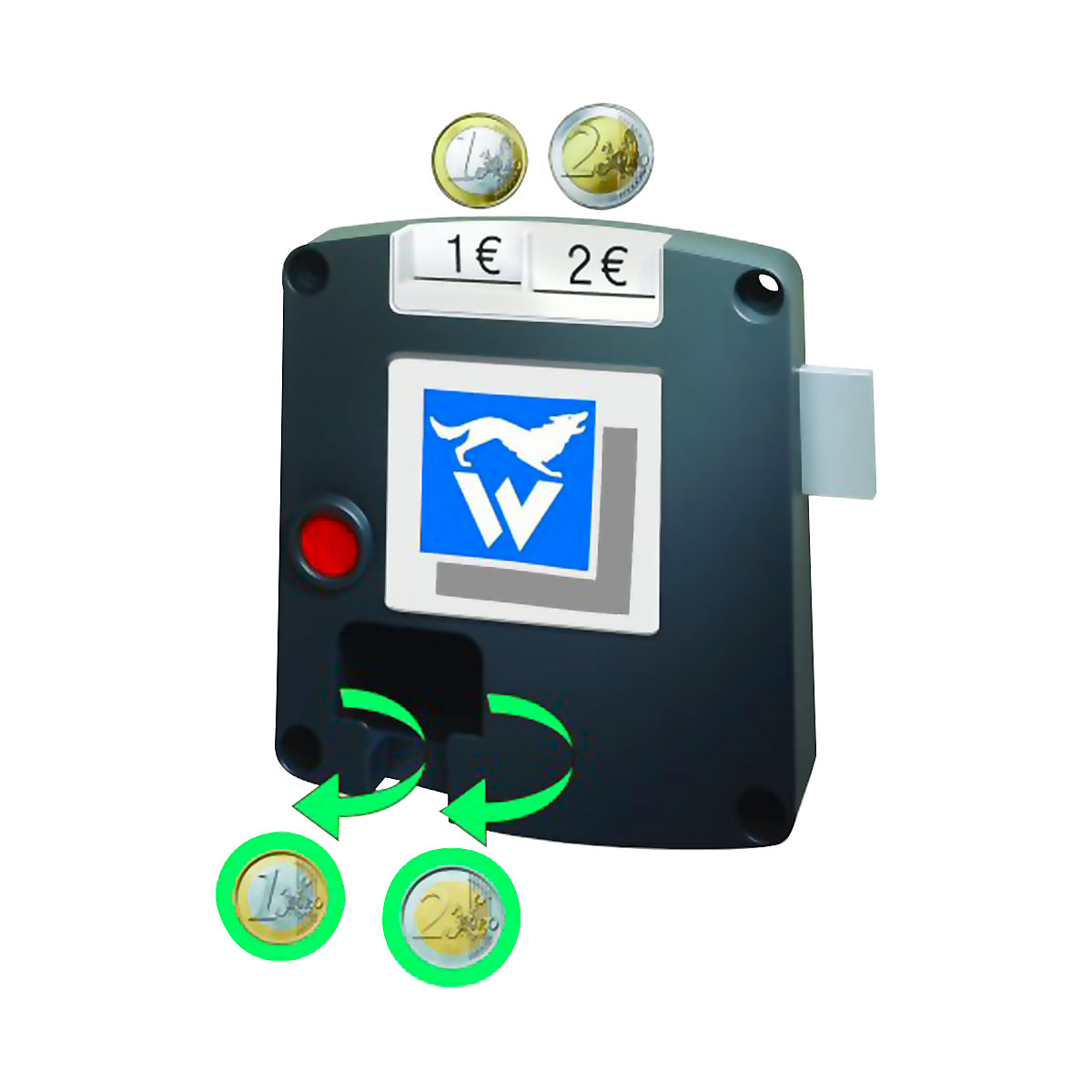 Zámek s vratnou zálohou SAFE-O-MAT – Wolf