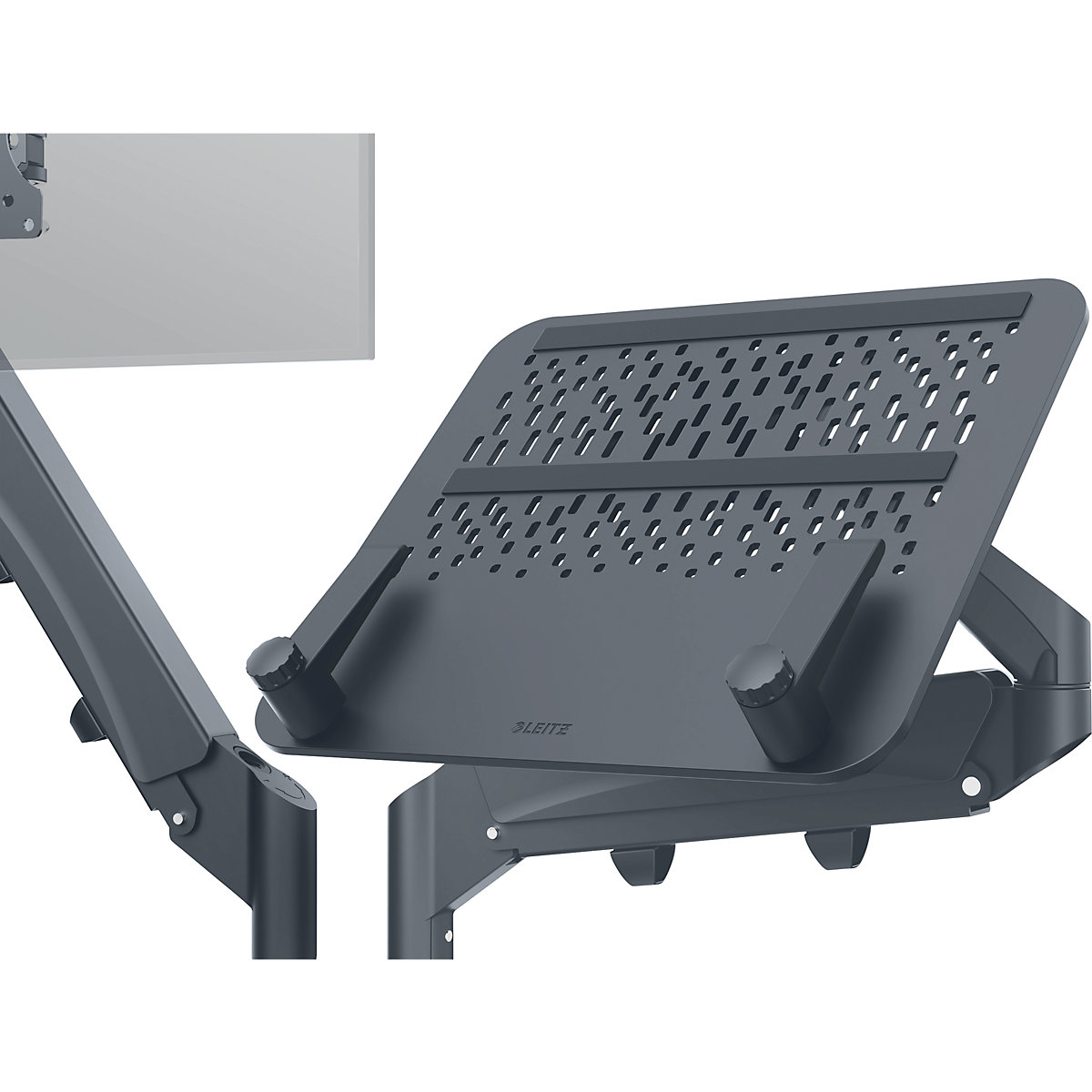 Ergo Platzsparender Dual Monitorarm mit Laptophalterung Leitz (Produktabbildung 9)-8