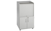 Computer cupboard with plastic roller shutter, mobile