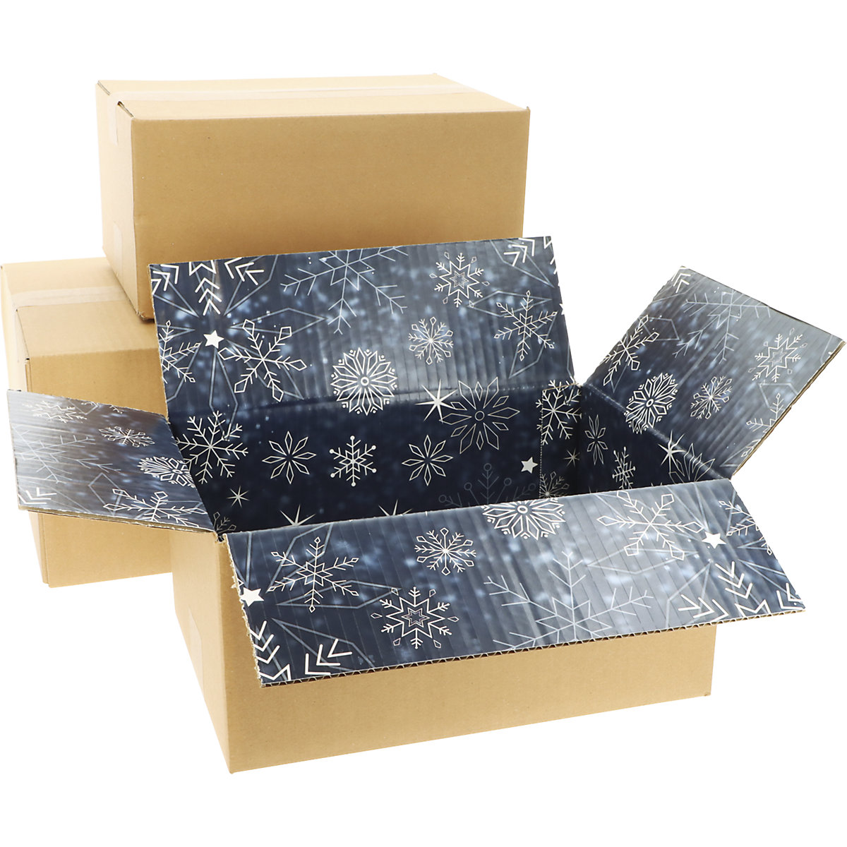 Folding corrugated cardboard box with inside Christmas print – ratioform (Product illustration 3)-2