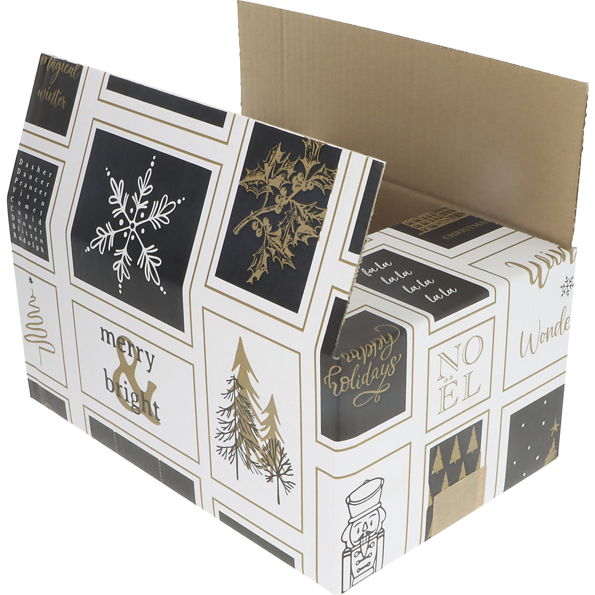 Happy Holidays cardboard box for dispatch - ratioform