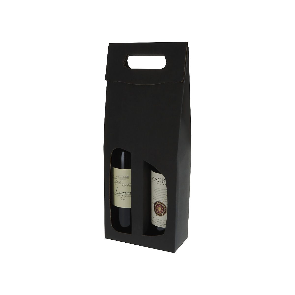 Cardboard bottle carry case with vision panel - ratioform