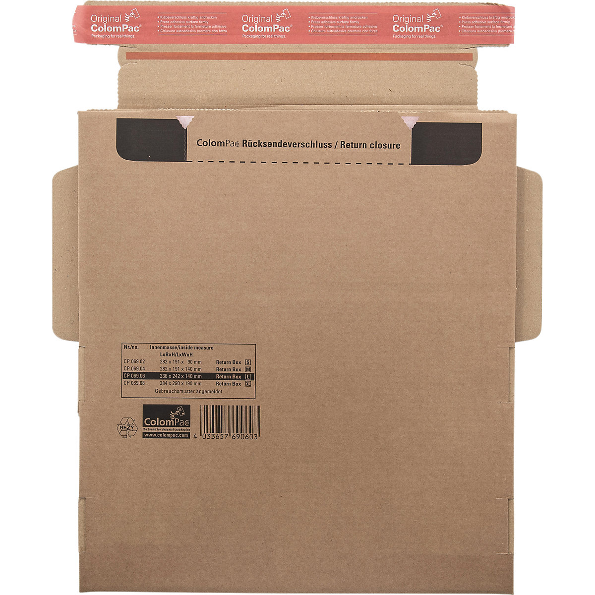 ColomPac® CP 069 Cardboard Packing Box with Return Closures (Product illustration 7)-6