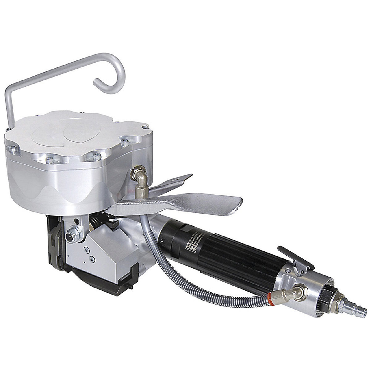 Tensioning and sealing device for steel strapping - ratioform