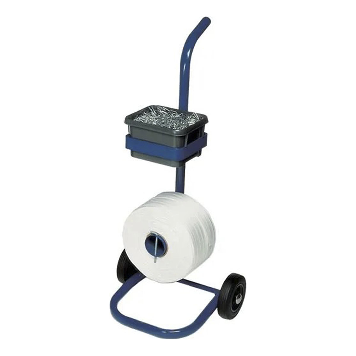 Mobile Dispenser For Woven Or Corded Polyester Strapping