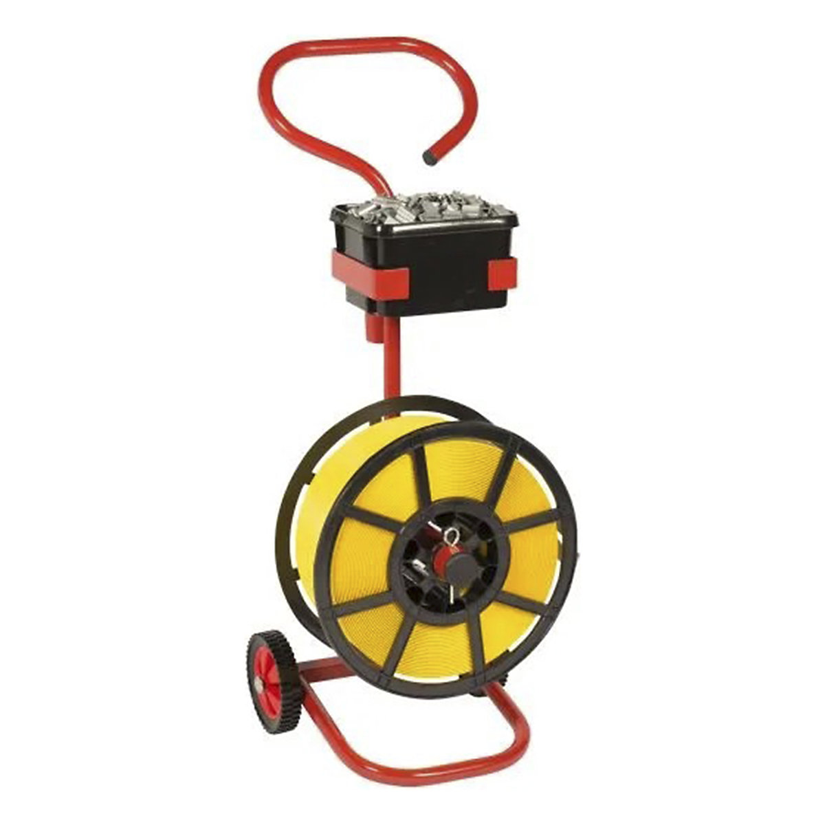 Mobile Strapping Dispenser For Strapping On Plastic Reels