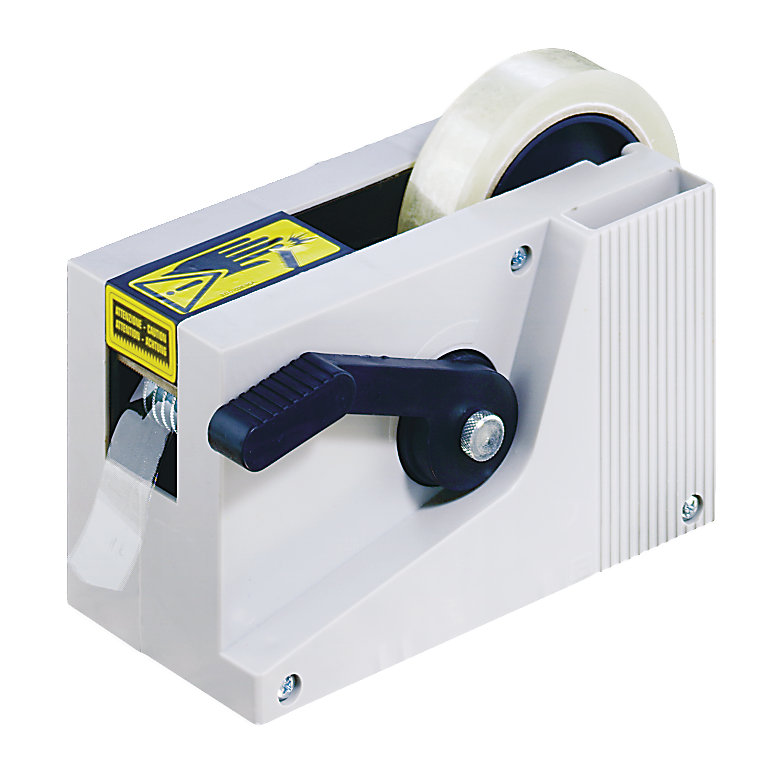 Semiautomatic adhesive tape dispenser for up to 25 mm tape width