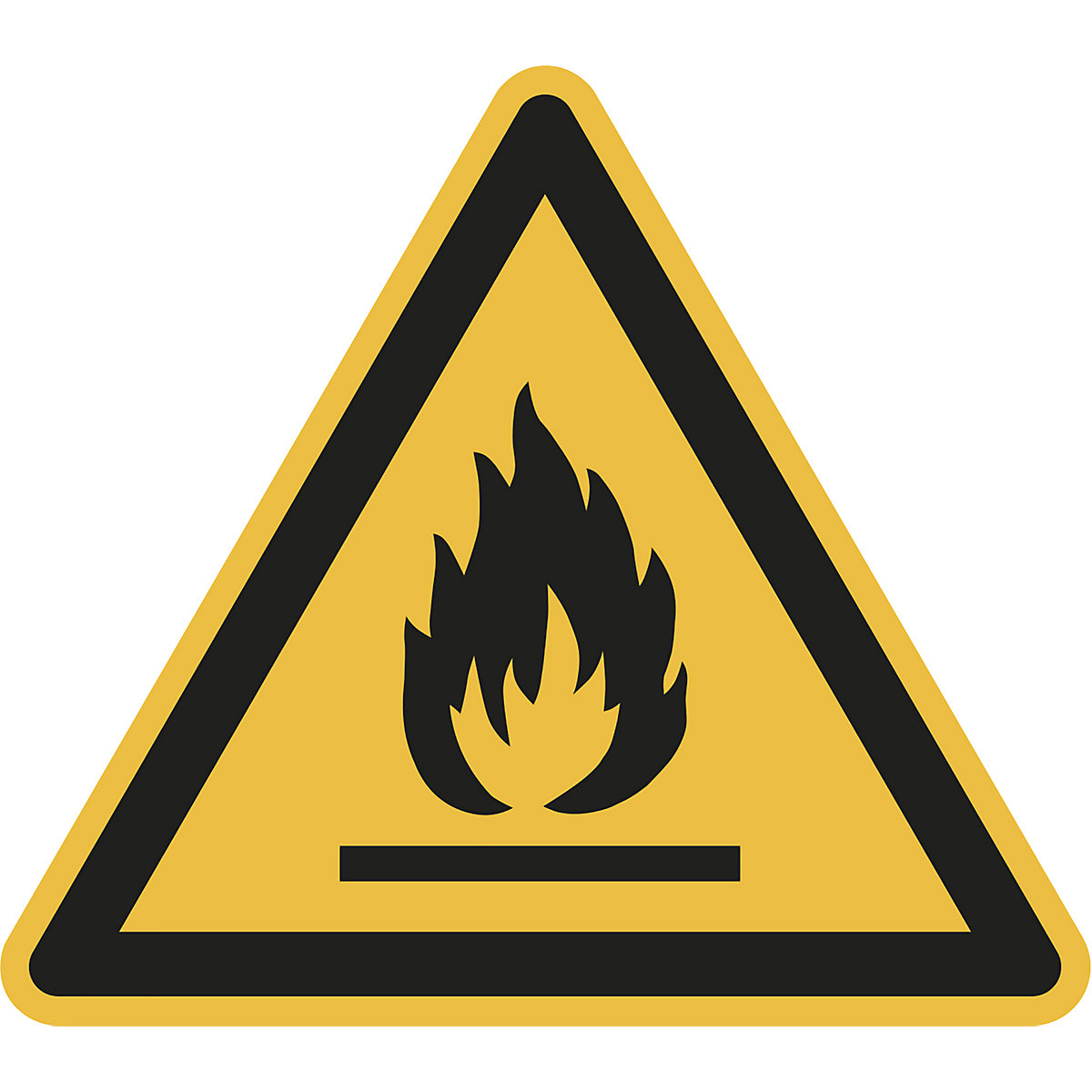 Panneaux d'avertissement, avertissement pour substances inflammables, lot de 10, film, longueur côtés 200 mm-1