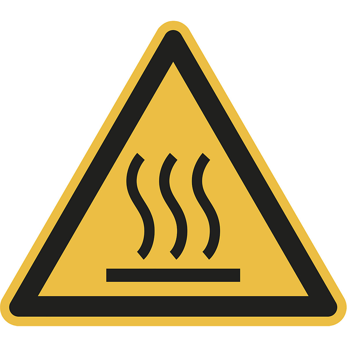 Panneaux d'avertissement, avertissement pour surfaces brûlantes, lot de 10, aluminium, longueur côtés 200 mm-1
