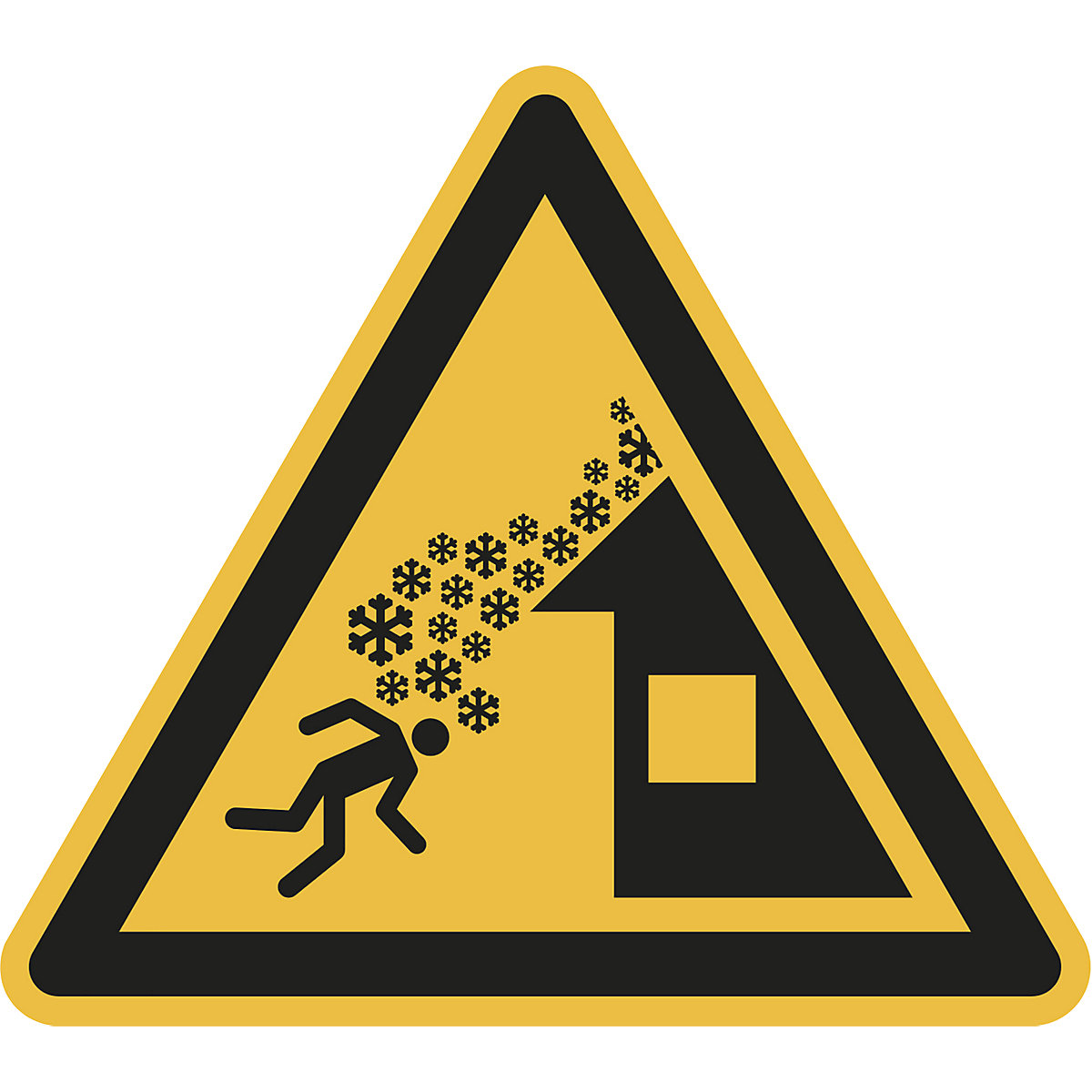 Panneaux d'avertissement, avertissement pour chute de neige, lot de 10, plastique, longueur côtés 200 mm-2