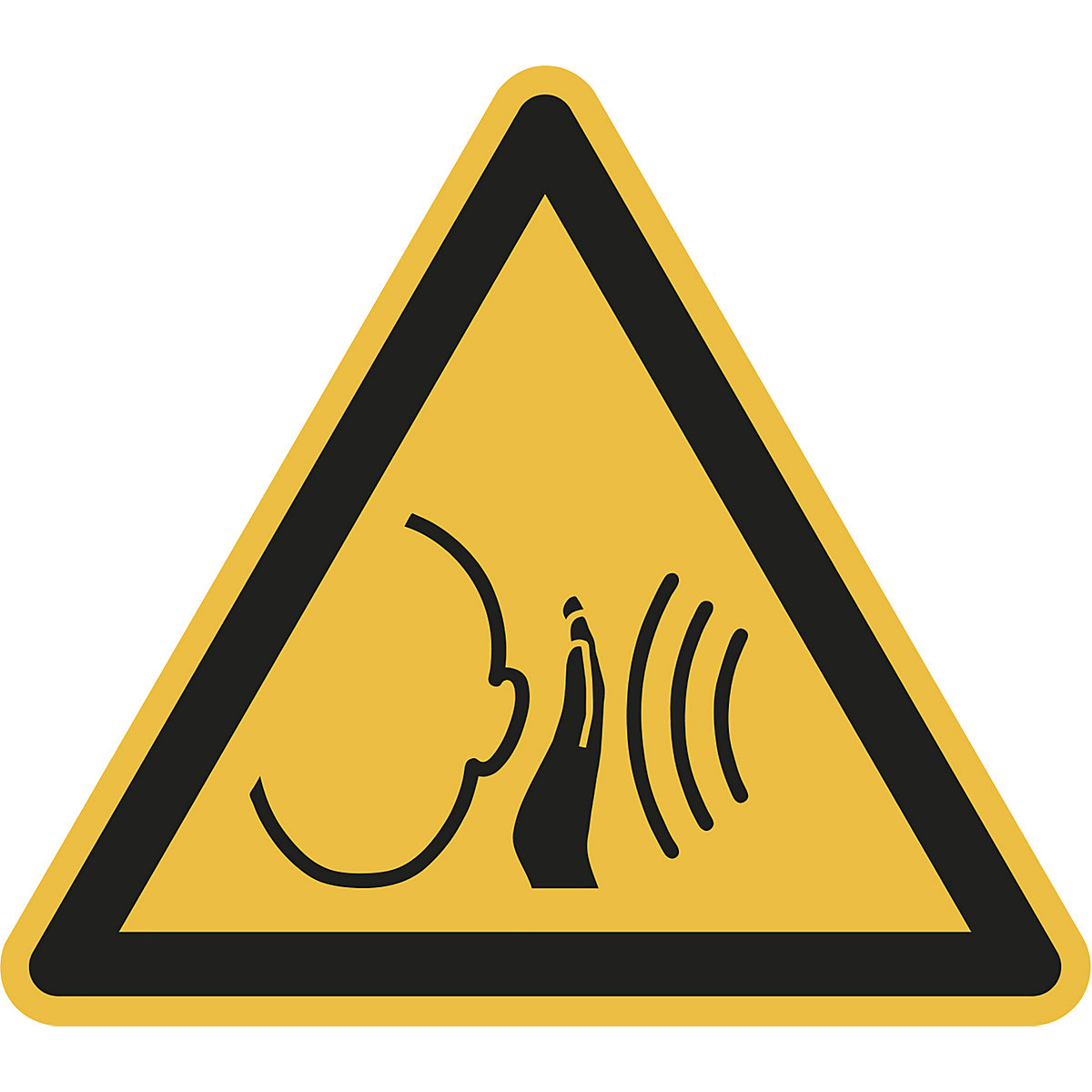 Panneaux d'avertissement, avertissement pour bruits forts soudains, lot de 10, plastique, longueur côtés 200 mm-1