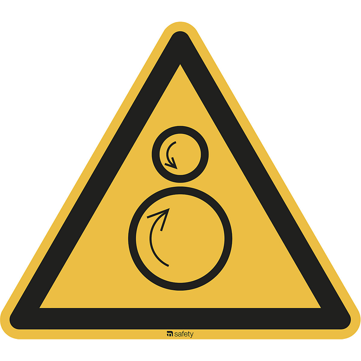 Panneaux d'avertissement, avertissement pour rouleaux tournant dans le sens opposé, lot de 10, aluminium, longueur côtés 100 mm-2