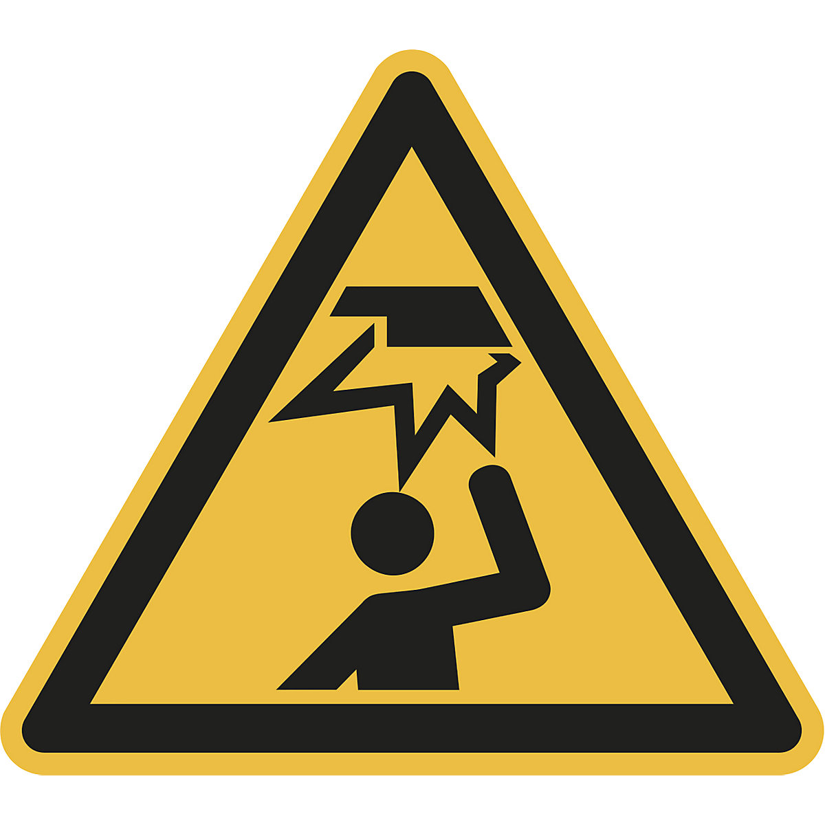 Panneaux d'avertissement, avertissement pour risques de blessure à la tête, lot de 10, plastique, longueur côtés 200 mm-1