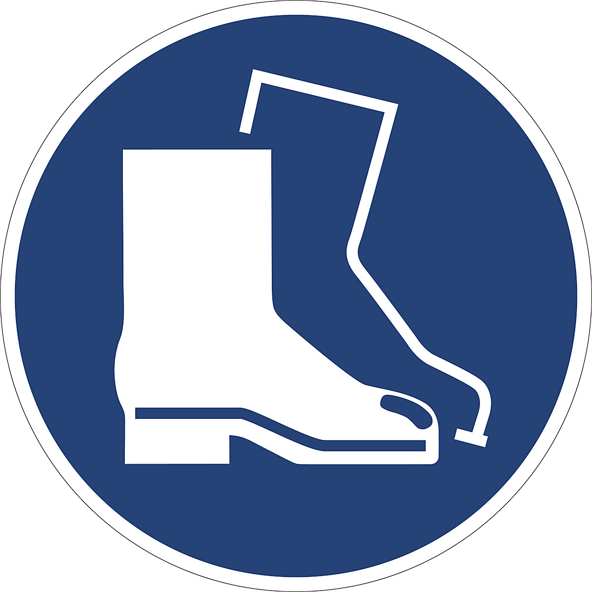 Panneaux indiquant les mesures de sécurité obligatoires, protection des pieds obligatoire, lot de 10, plastique, Ø 200 mm-2