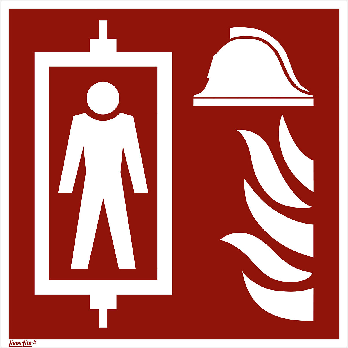 Panneaux de prévention des incendies, ascenseur pompier, lot de 10, plastique, 200 x 200 mm-4