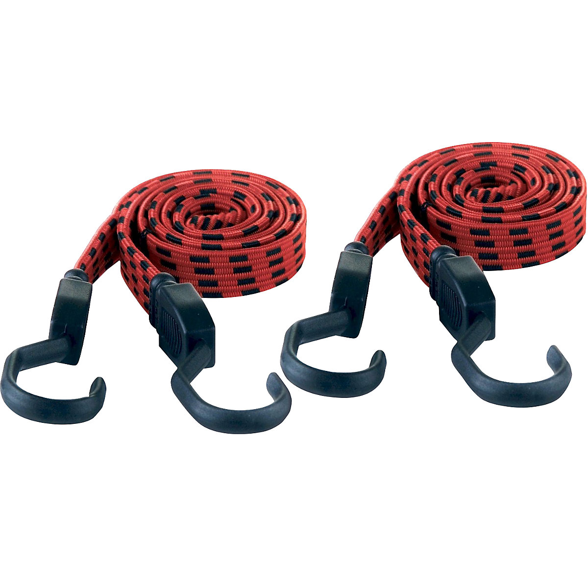 Cinghia di fissaggio in gomma KRANE: nero / rosso, conf. da 2 pezzi