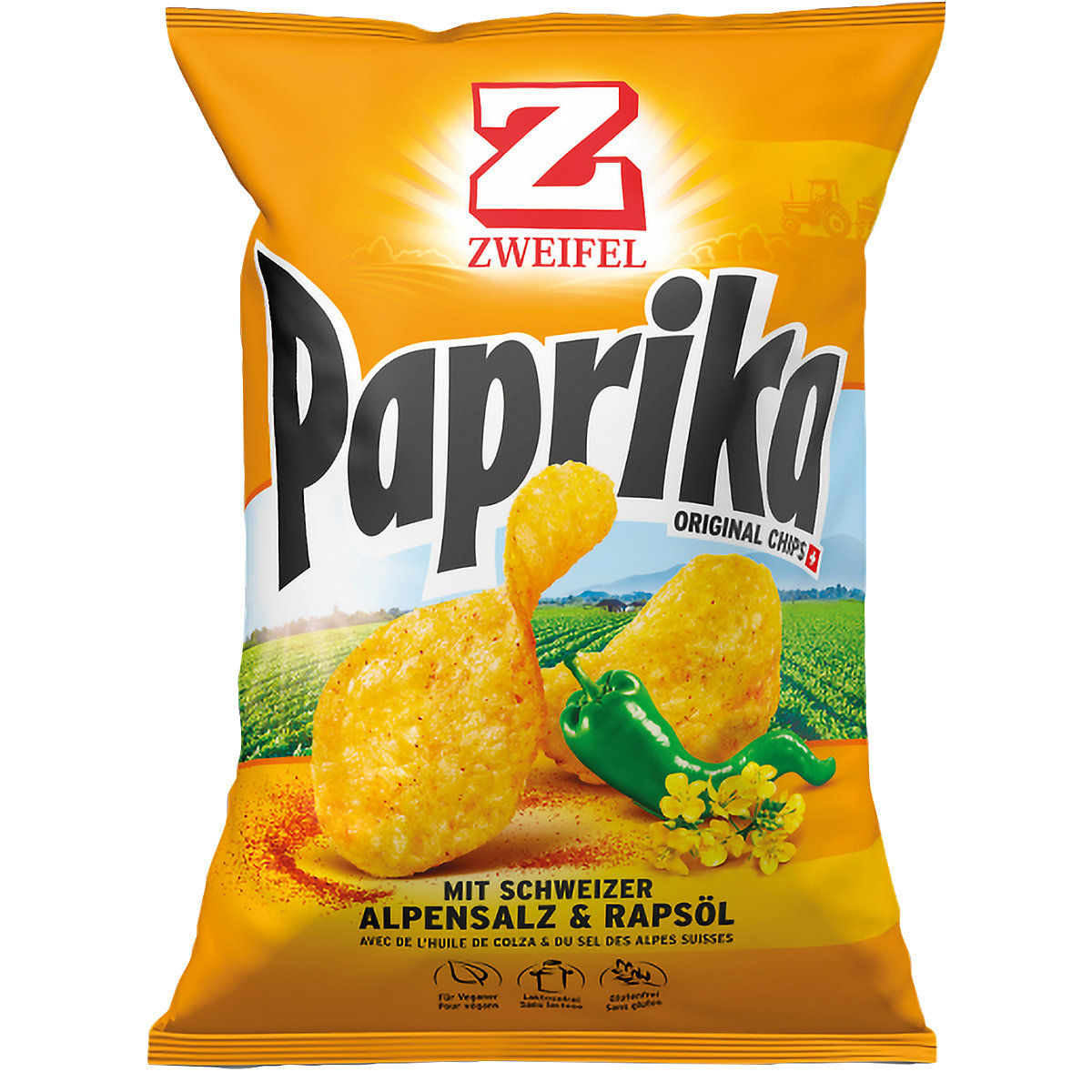ZWEIFEL Pommes Chips: paprika, lot de 20