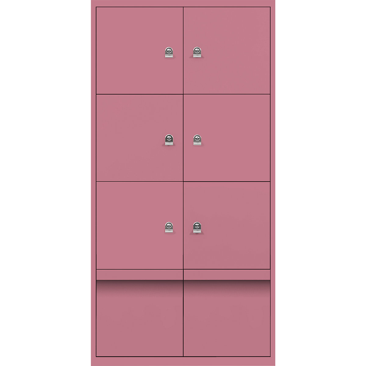 LateralFile™ Lodge – BISLEY, met 6 lockers en 2 laden, hoogte per 375 mm, roze-29