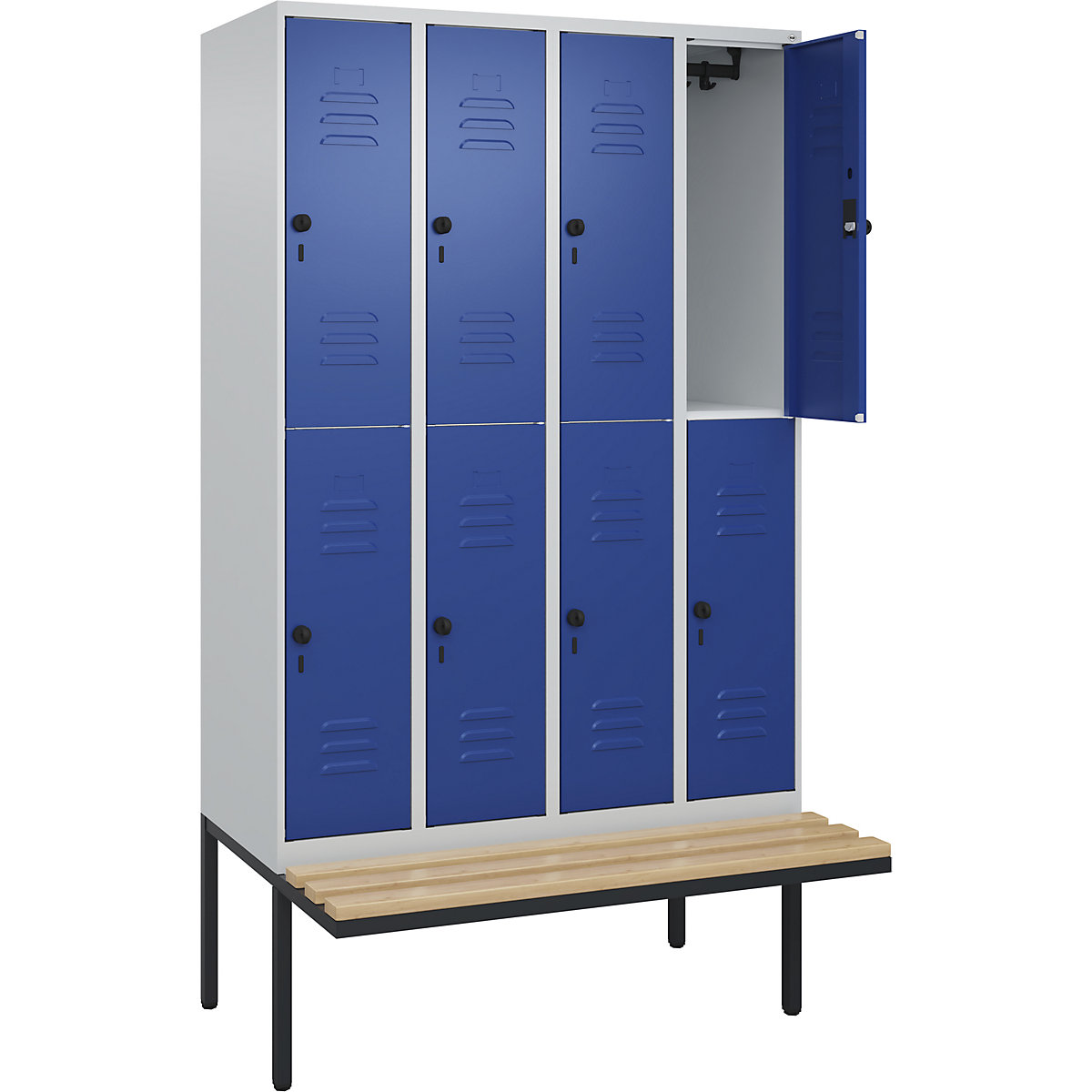 Kledingkast Classic PLUS met twee verdiepingen en zitbank &ndash; C+P