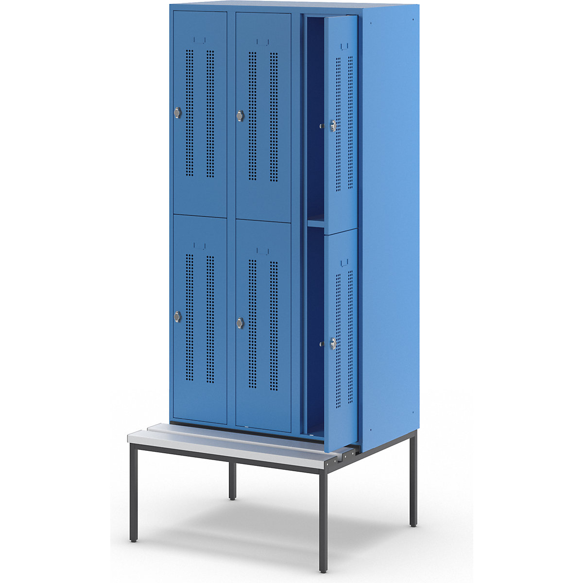 Lockerkast Berlin 1 met twee verdiepingen en zitbank – Wolf (Productafbeelding 8)-7