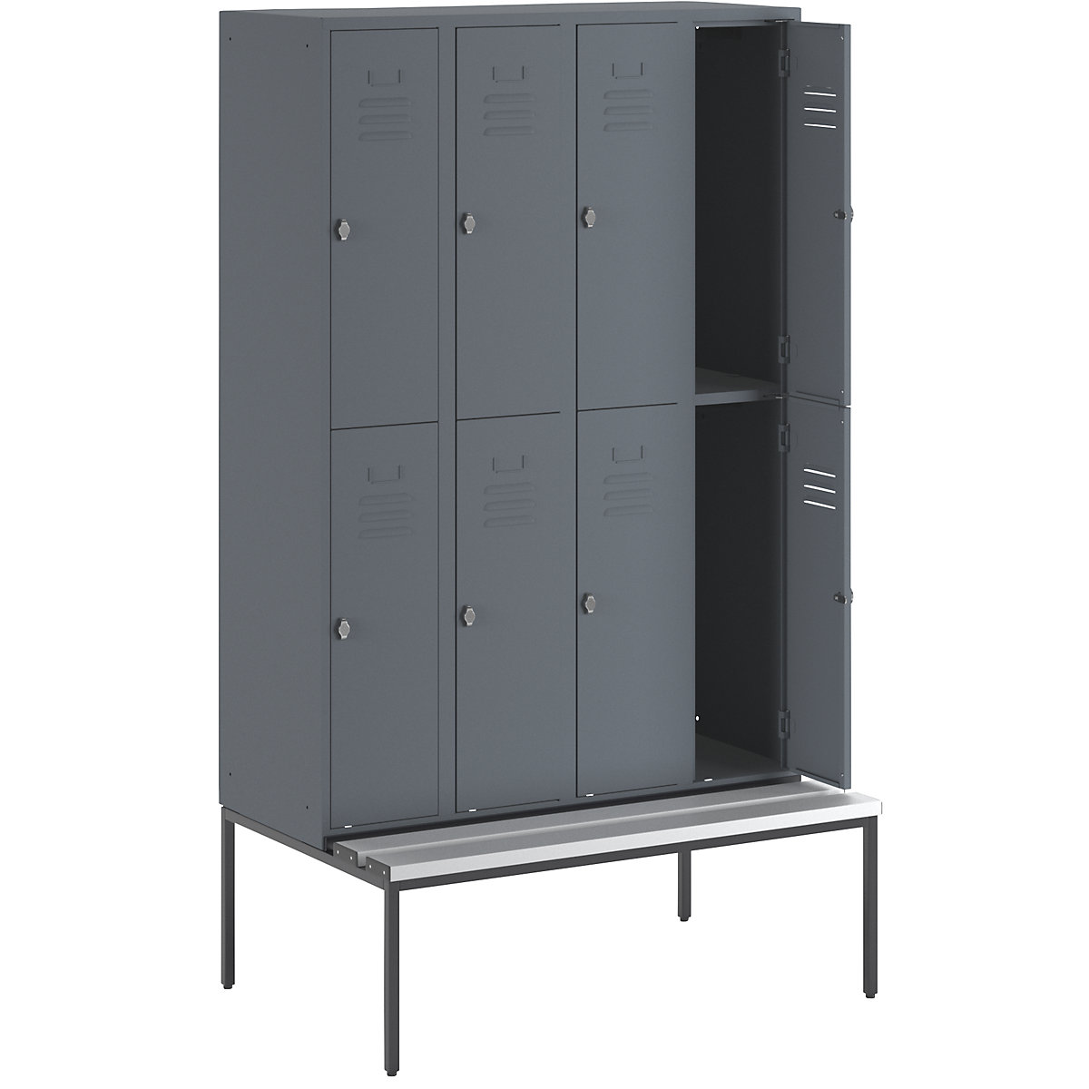 Lockerkast Berlin 2 met twee verdiepingen en zitbank &ndash; Wolf