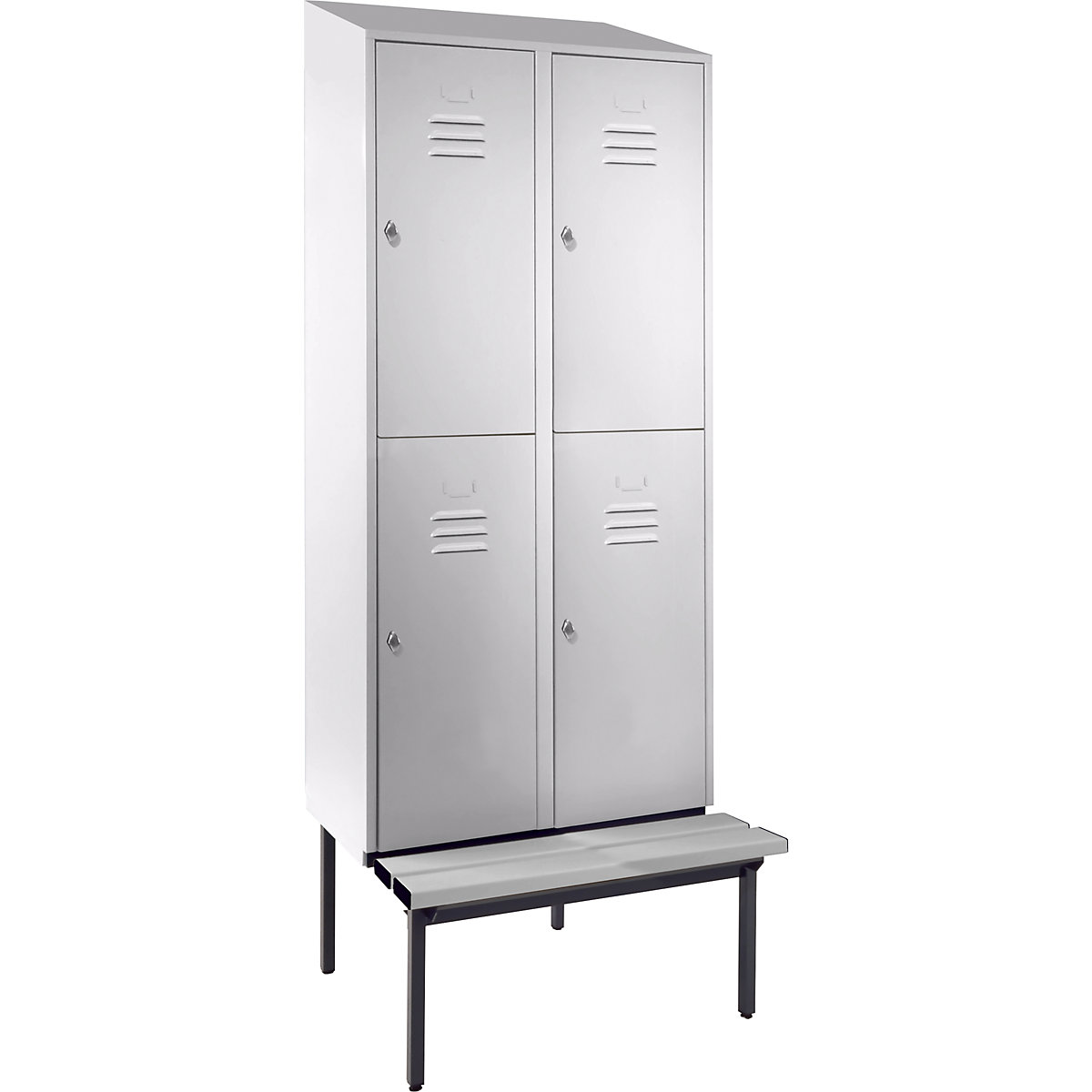 Lockerkast Berlin 2 met twee verdiepingen en zitbank – Wolf